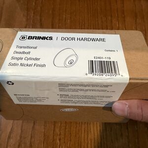 Brinks Transitional Single Cylinder Deadbolt Satin Nickel E2401-119 New